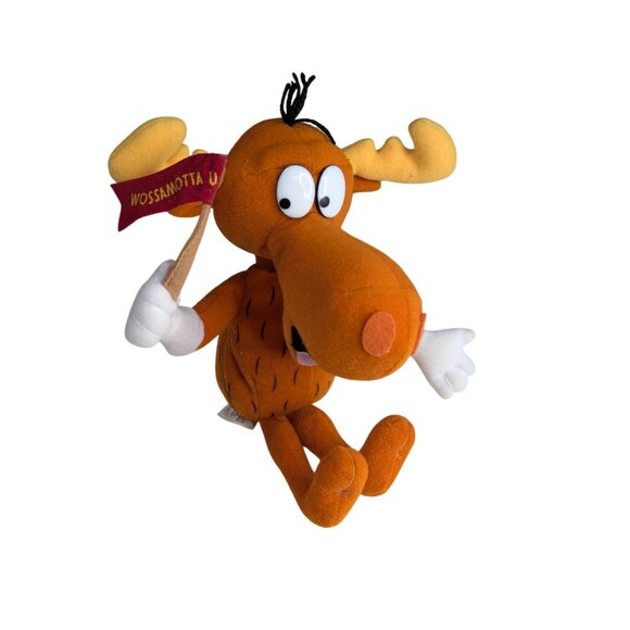 Bullwinkle Moose Plush Toy 9" Stuffins 1998 Wossamotta U Collectible Figure - Picture 1 of 5